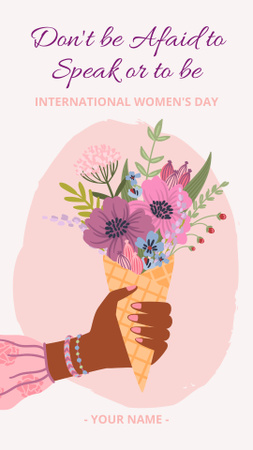 Inspirational Phrase for Women on International Women's Day Instagram Story Design Template