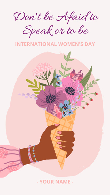 Modèle de visuel Inspirational Phrase for Women on International Women's Day - Instagram Story