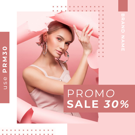 Accessories From Pink Collection Sale Offer With Promo Instagram AD Design Template