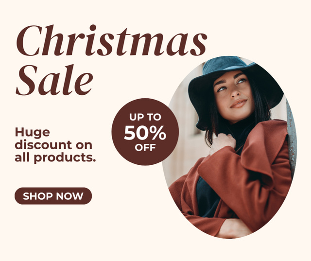 Ontwerpsjabloon van Facebook van Big Discount on Christmas Sale