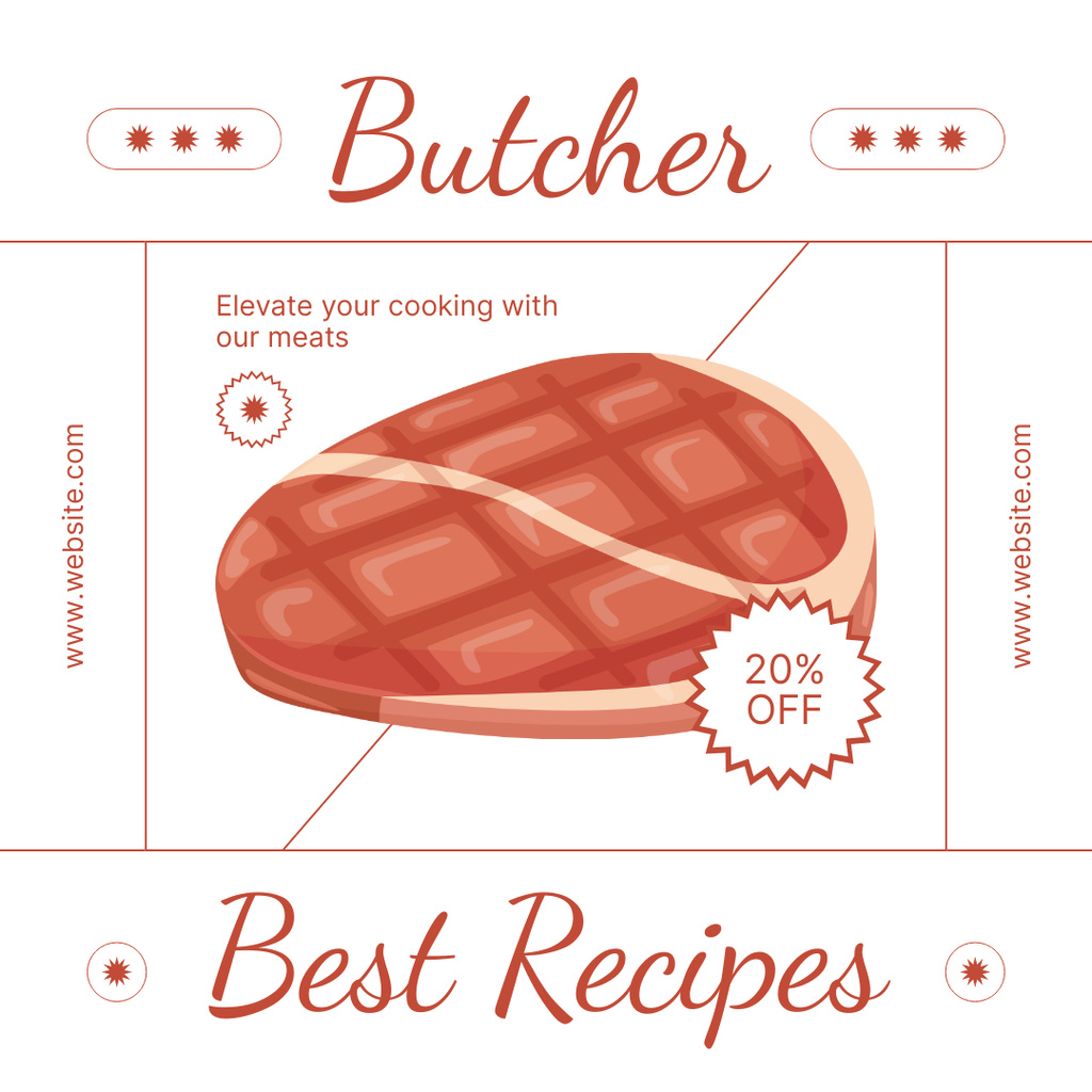 Plantilla de diseño de Best Recipes for Meat Cooking Instagram AD 