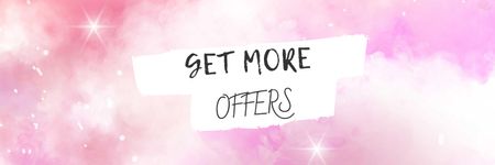Ontwerpsjabloon van Twitter van Sale offer on pink clouds