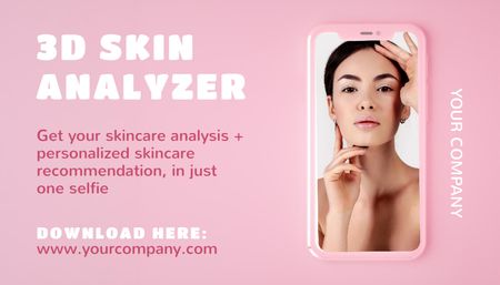 Designvorlage Angebot zur 3D-Hautanalyse im Gesicht für Business Card US