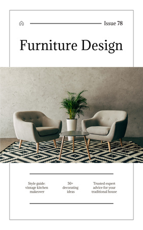Huonekalujen suunnittelu- ja tyyliopas Book Cover Design Template