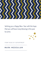 New Year Greeting on Abstract Lines Pattern