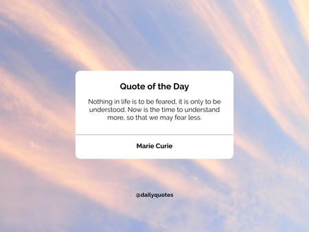 Wisdom of the Day About Life And Fears on Beautiful Sky Poster 18x24in Horizontal Design Template