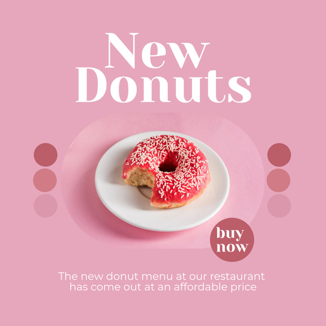 Bakery Ad with Yummy Donut Instagram Design Template