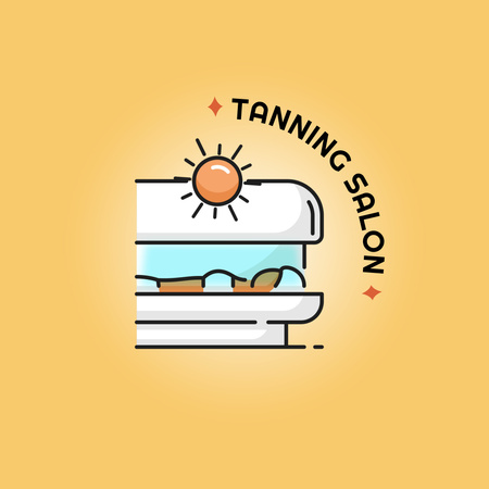 日焼けベッド付き日焼けサロンのプロモーション Animated Logoデザインテンプレート