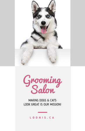 Grooming Salon Ad Cute Corgi Puppies Flyer 5.5x8.5in Design Template