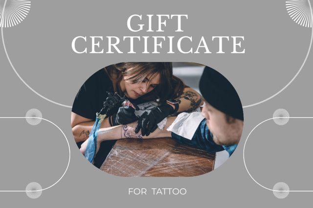Highly Professional Tattooist Service Offer Gift Certificate Πρότυπο σχεδίασης