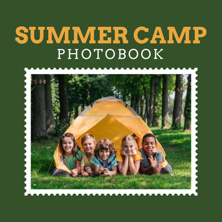 Memórias do acampamento de verão Photo Book Modelo de Design