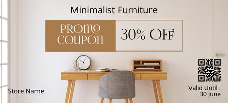 Designvorlage Rabatt auf minimalistische Möbel für Coupon 3.75x8.25in