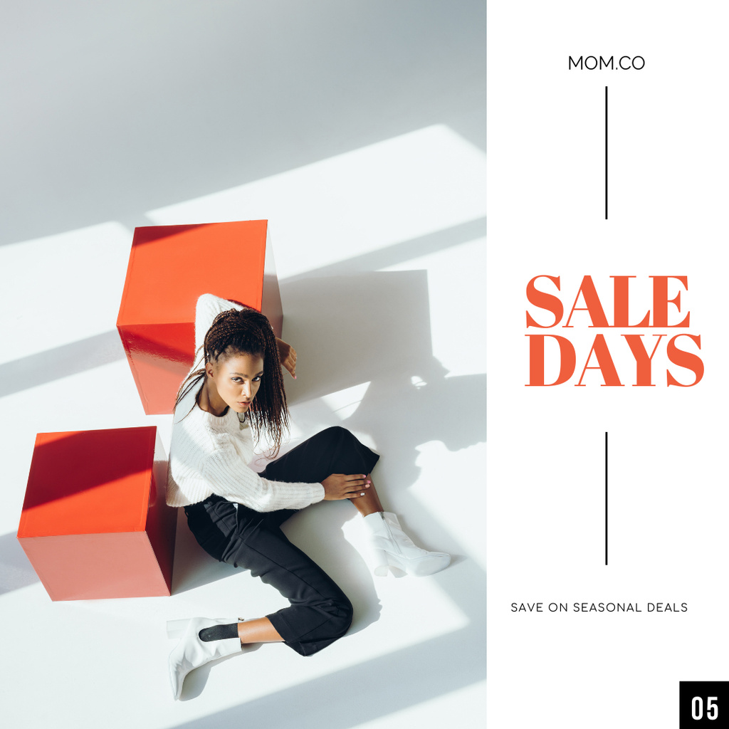Template di design Fashion Collection Sale with Attractive Girl Instagram