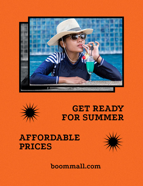 Plantilla de diseño de Affordable Prices at Beach Essentials' Sale Poster 8.5x11in 