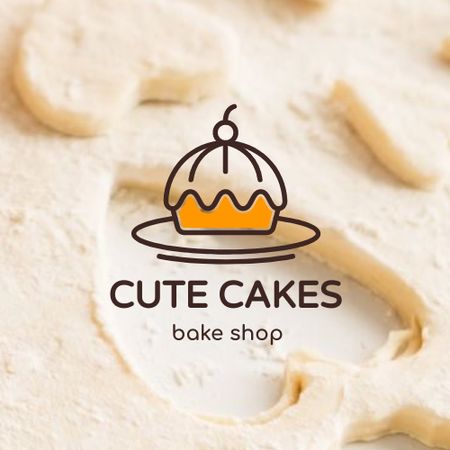 Ontwerpsjabloon van Logo van Bake Shop Emblem with Cupcake