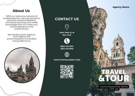 Viaje para cidades e pontos turísticos famosos Brochure Modelo de Design