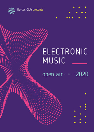 Electronic Music Festival Digital Pattern Flayer Šablona návrhu