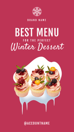 Tarjous maukasta talvi jälkiruokaa Instagram Story Design Template
