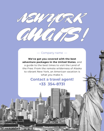 Tourist Trips to New York Poster 16x20in Design Template