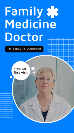 Consultas e serviços médicos de medicina familiar com desconto Instagram Video Story Modelo de Design