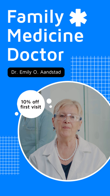 Family Medicine Doctor Services And Consultation With Discount Instagram Video Story Modelo de Design