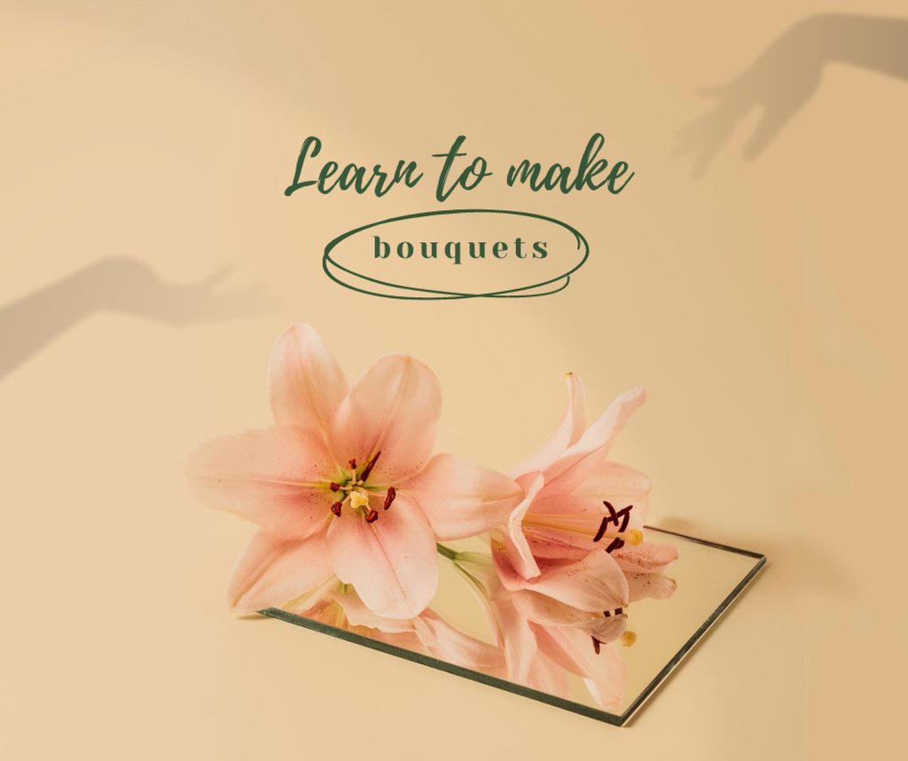 Bouquets Making Offer with Tender Flowers Facebook Modelo de Design