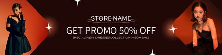 Promo of Fashion Sale with Women in Stunning Dresses Twitter Design Template