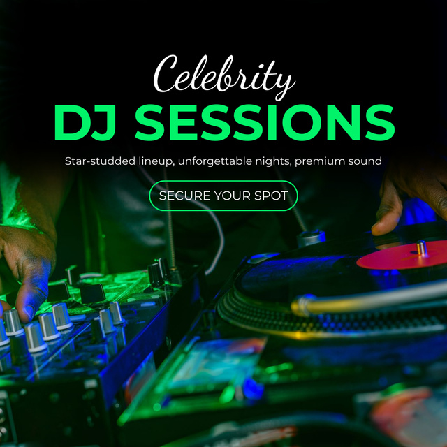 Plantilla de diseño de Bright Celebrity DJ Session in Night Club Instagram AD 