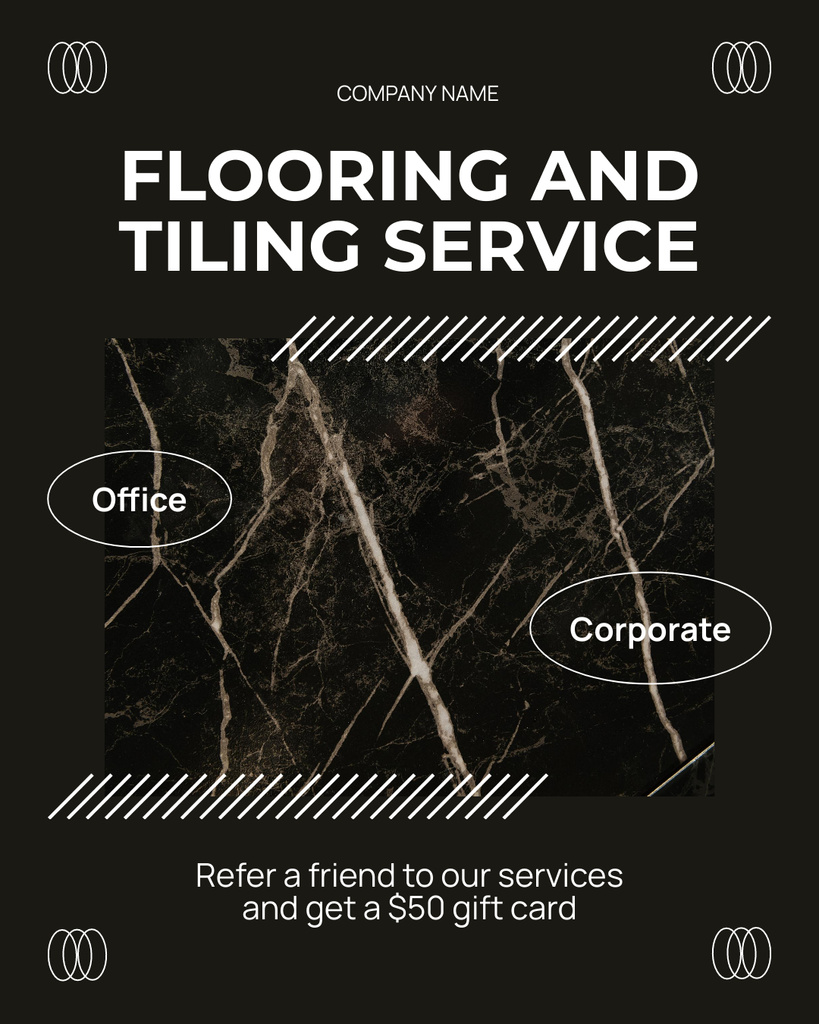 Flooring & Tiling Services Ad with Stylish Tile Instagram Post Vertical Modelo de Design