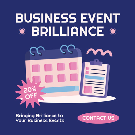 Brilliant Business Event Planning at Discount Animated Post Design Template