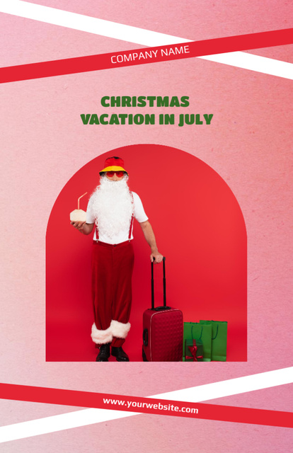 Phenomenal Christmas Holiday Vacation in July with Santa Claus Flyer 5.5x8.5in Šablona návrhu
