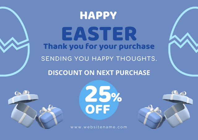 Template di design Thank You Message with Blue Gift Boxes Card
