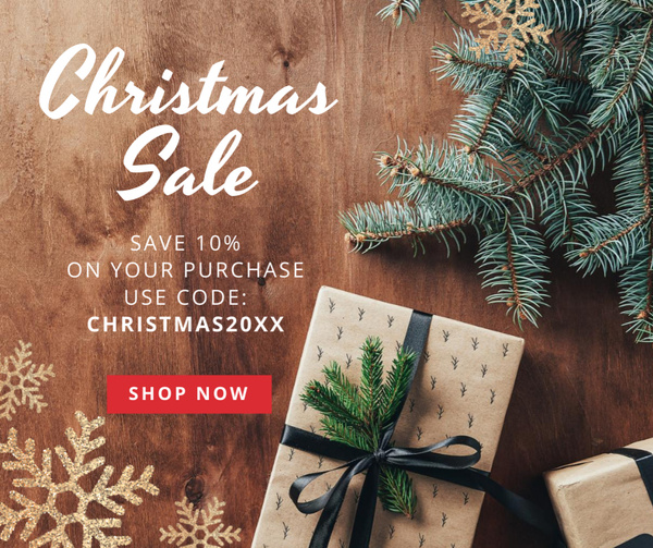 Christmas Sale Ad with Cute Gift