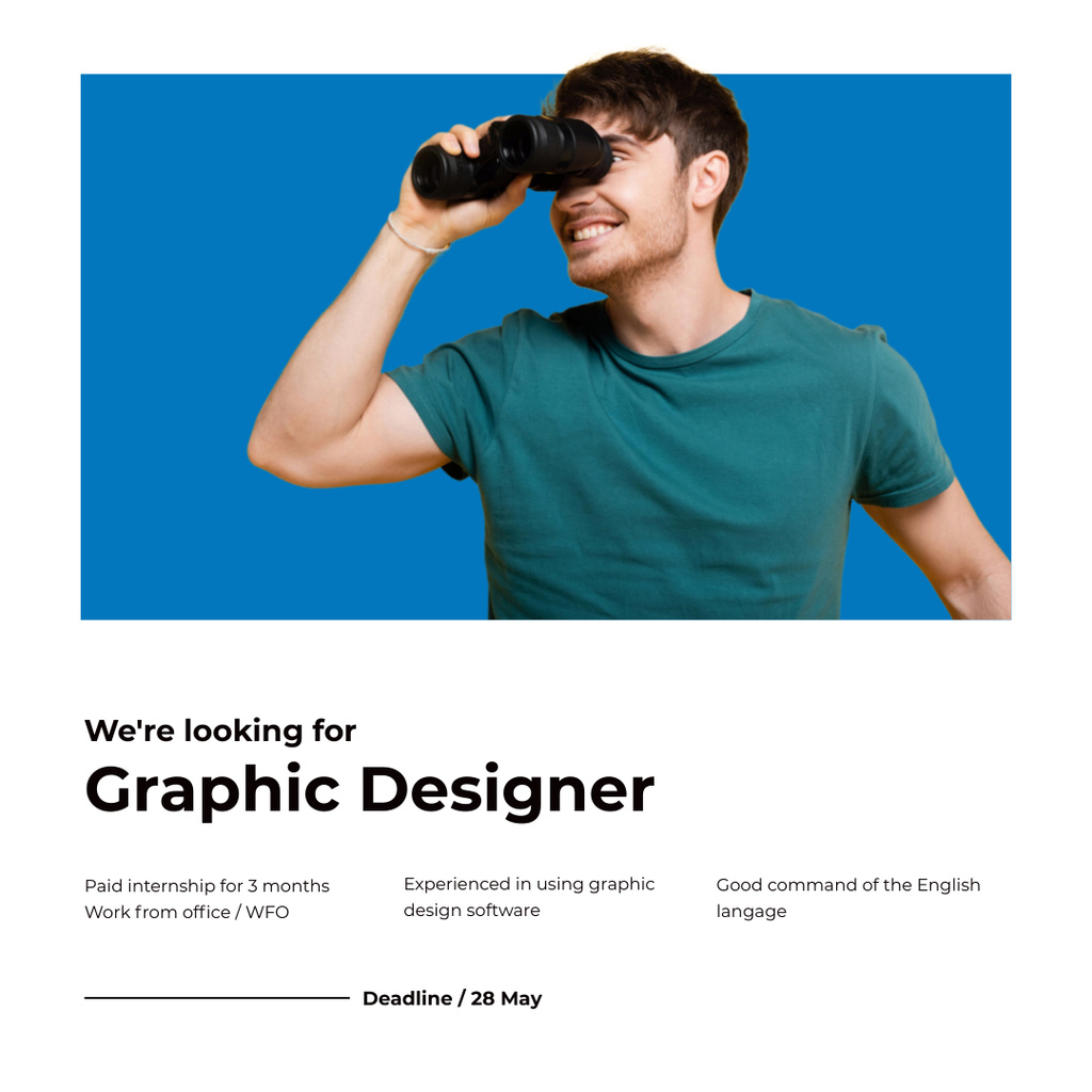Open Position of Graphic Designer Instagram – шаблон для дизайна