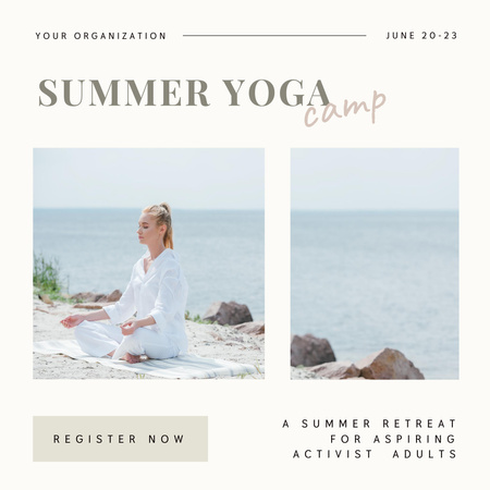 Summer Yoga Camp Ad Instagram Design Template