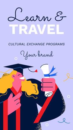 Designvorlage Anzeige für Bildungsreisen für Instagram Video Story