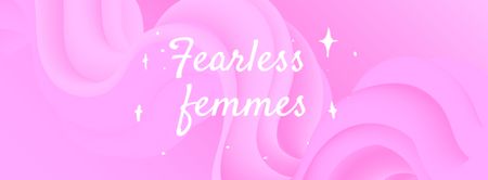 Plantilla de diseño de Inspiración del poder femenino en un patrón rosa brillante Facebook cover 