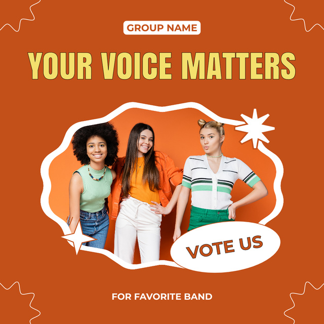 Plantilla de diseño de Vote for Young Girls Group Instagram 