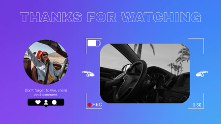 Modèle de visuel Driving Car Video Episode - YouTube outro