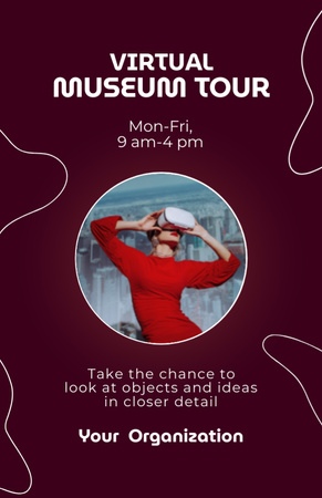 Virtual Museum Tour Announcement Invitation 5.5x8.5in Design Template