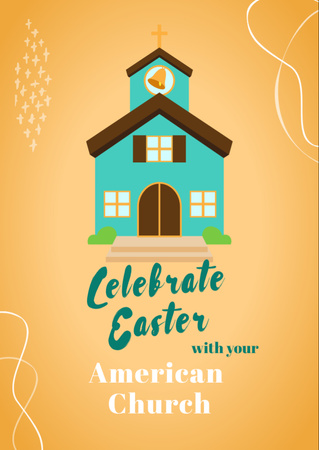 Easter Holiday Celebration Announcement Flyer A6 Design Template