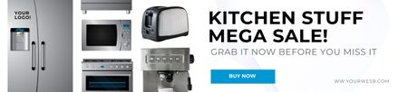 Kitchen Stuff Mega Sale Silver and White Ebay Store Billboard tervezősablon