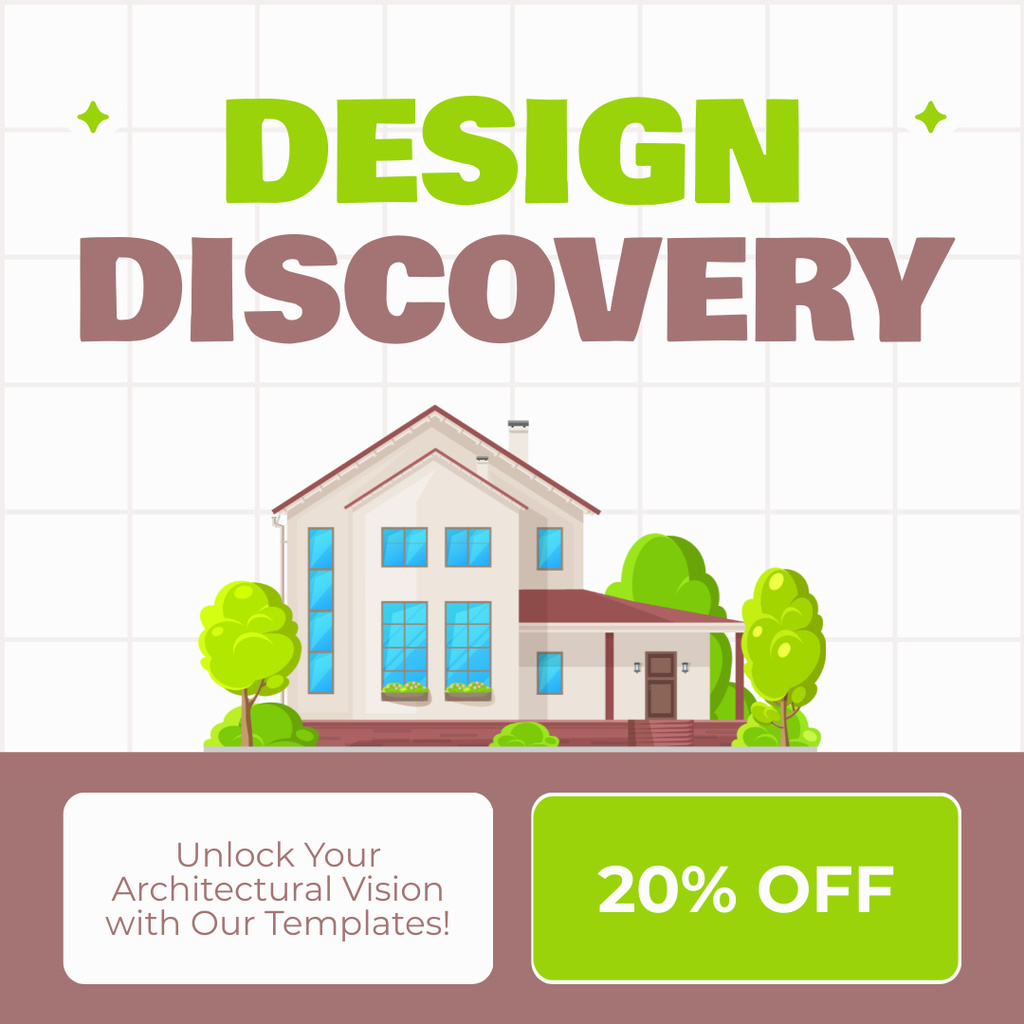 Architecture Services with Discount Ad Instagramデザインテンプレート