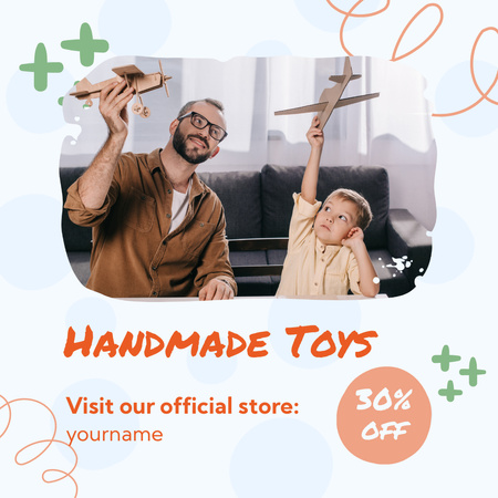 Ofereça descontos em brinquedos feitos à mão Instagram Modelo de Design