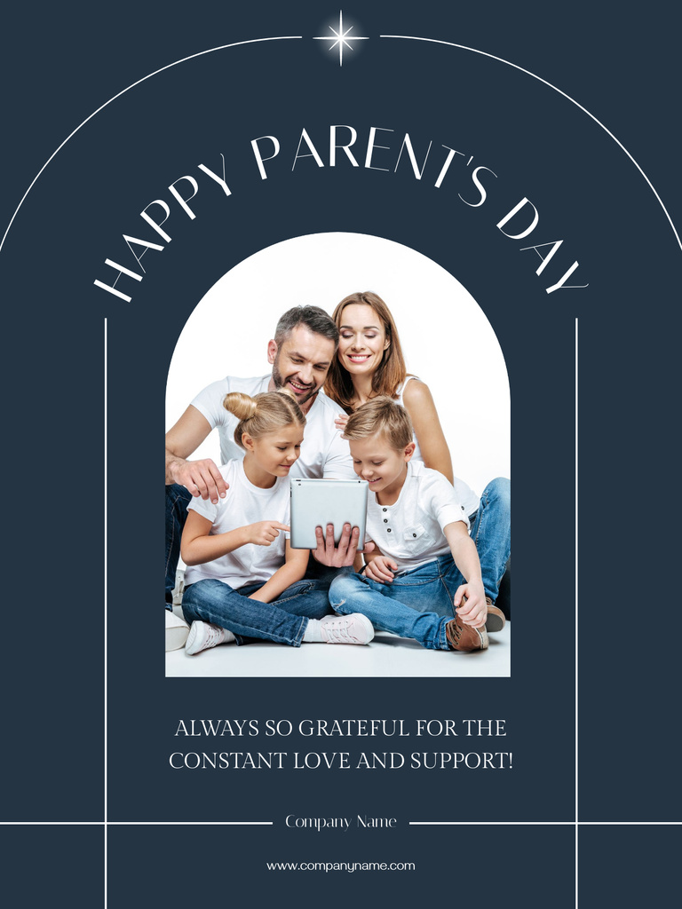 National Parents' Day Celebration Poster US Design Template