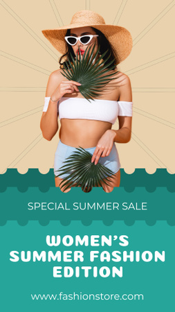 Summer Offer of Women's Beachwear Instagram Video Story Πρότυπο σχεδίασης