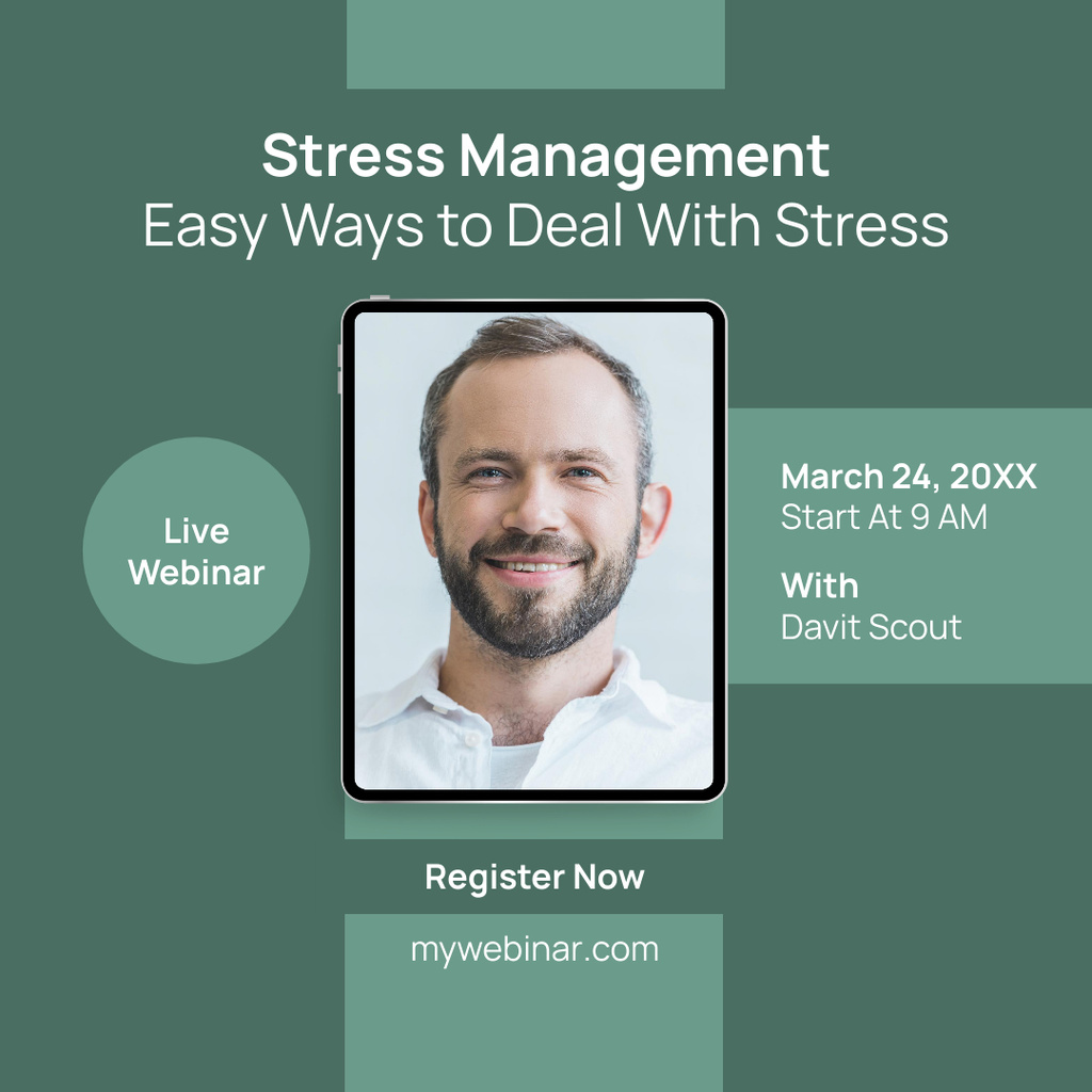 Template di design Webinar on Simple Solutions to Overcome Stress Instagram