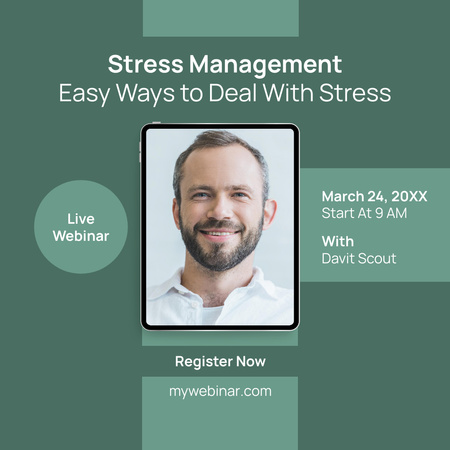 Webinar on Simple Solutions to Overcome Stress Instagram Design Template