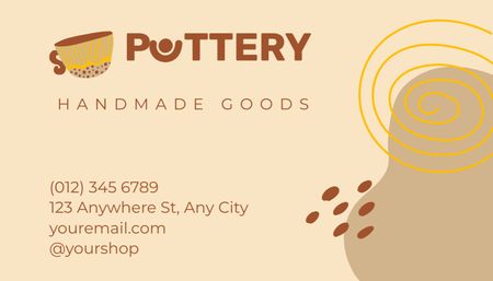 Pottery and Handmade Goods Shop Business Card US Design Template