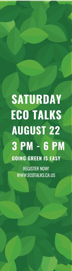 Ecological Event Announcement Green Leaves Texture Skyscraper Πρότυπο σχεδίασης